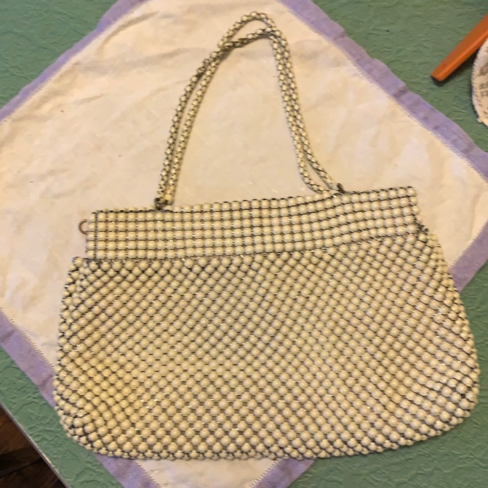 Whiting & Davis white metal bag